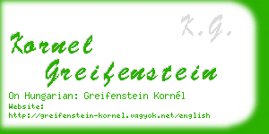 kornel greifenstein business card